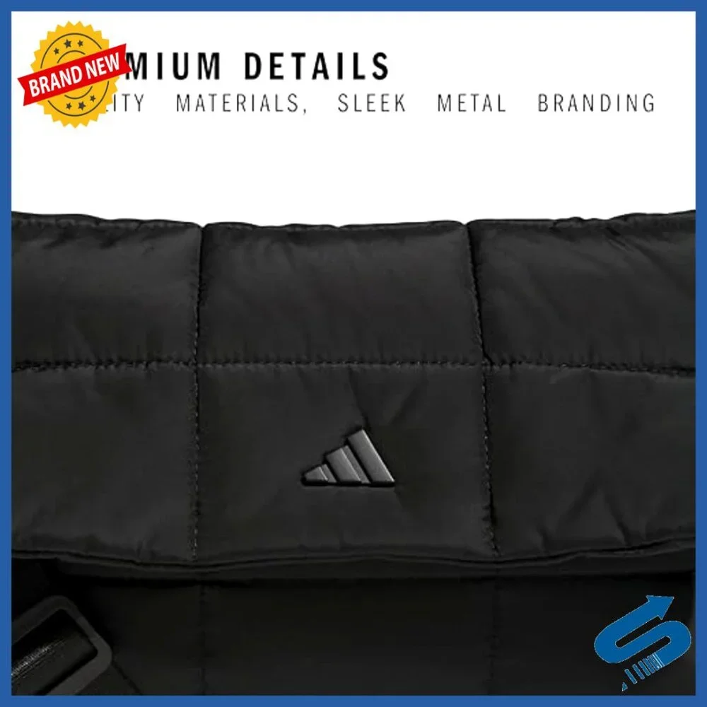 Quilted Puffer Crossbody Bag with Adjustable Strap, Zippered Compartment - Picture 6 of 7